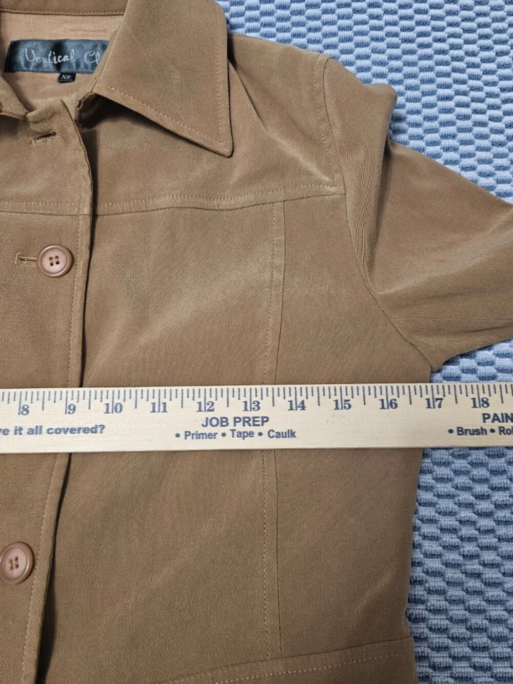 Vintage Vertical Club Camel Tan Blazer Jacket - Women's Size XS - Picture 7 of 8